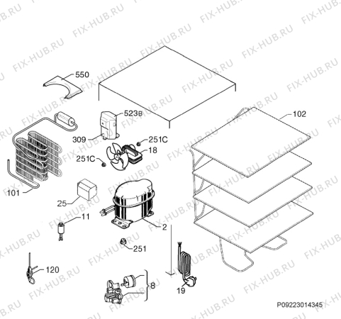 Взрыв-схема холодильника Smeg UD7108FSEP - Схема узла Cooling system 017